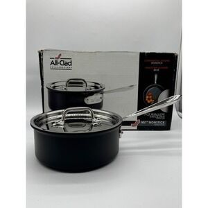 All-Clad NS1 Nonstick 2 Qt Shallow Sauce Pan with Lid Hard Anodized E1022364